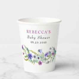 Vasos De Papel Baby Shower de garland florido de flores silvestre