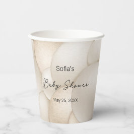 Vasos De Papel Baby Shower de globo aerostático Beige