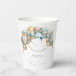 Vasos De Papel Baby Shower de globo de aire de arco iris acuático