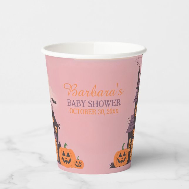 Vasos De Papel Baby Shower de Halloween (Izquierda)