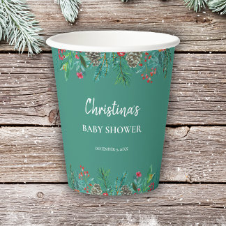 Vasos De Papel Baby Shower de invierno