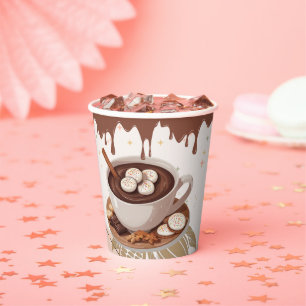 Vasos De Papel Baby Shower de invierno de chocolate caliente y co