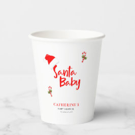 Vasos De Papel Baby Shower de invierno Santa Baby