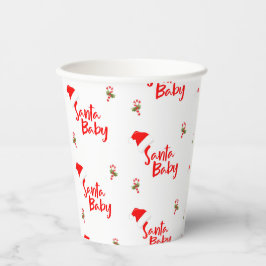 Vasos De Papel Baby Shower de invierno Santa Baby