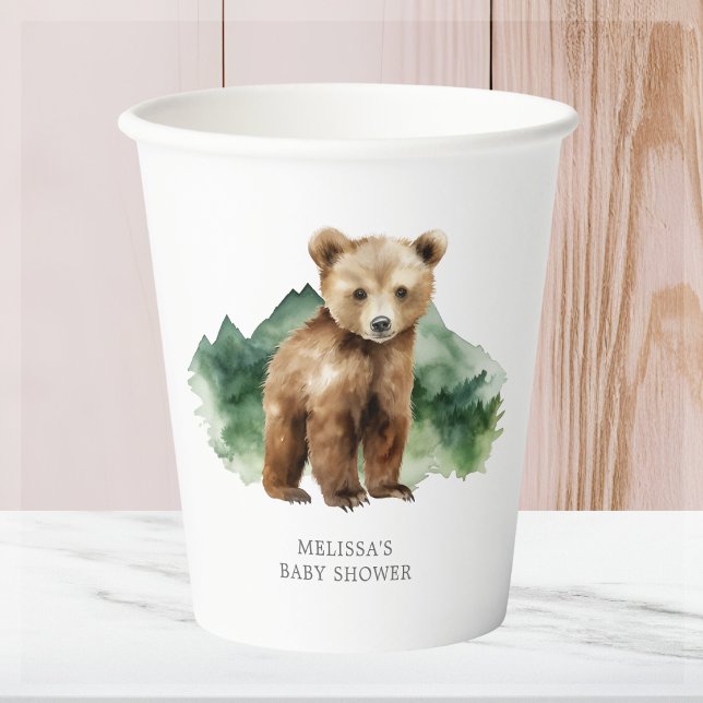 Vasos De Papel Baby Shower de la taza de oso marrón (Subido por el creador)