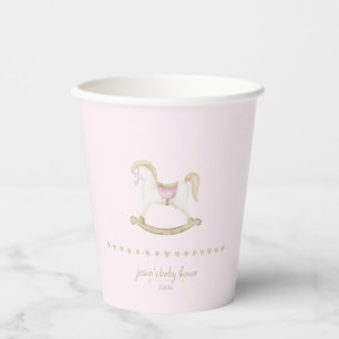 Vasos De Papel Baby Shower de lechuga rosa de caballo de Rockefas