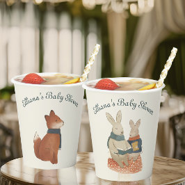 Vasos De Papel Baby Shower de los amigos de Storybook Woodland