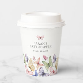Vasos De Papel Baby Shower de mariposa