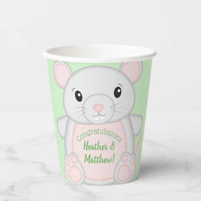 Vasos De Papel Baby Shower de mouse (Anverso)