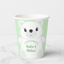 Baby Shower de oso polar verde