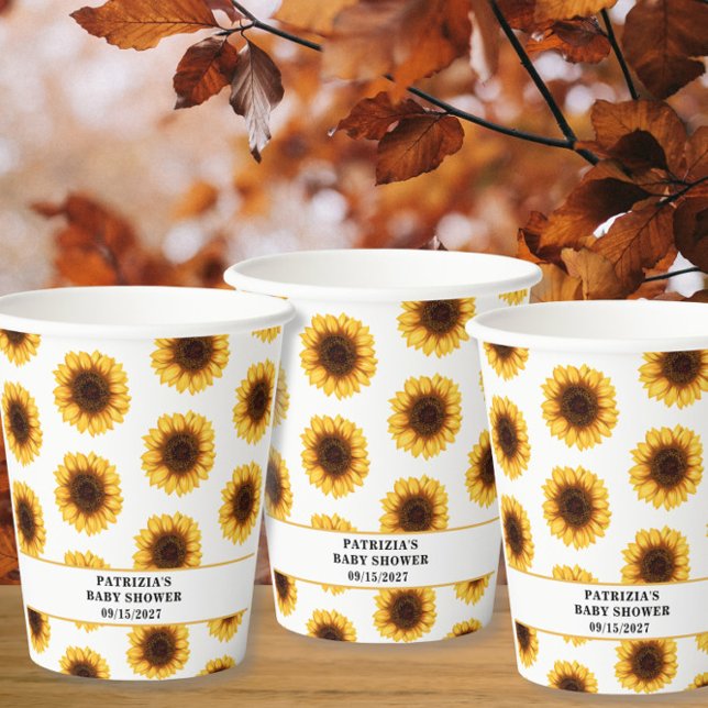 Vasos De Papel Baby Shower de otoño (Subido por el creador)