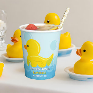 Vasos De Papel Baby Shower de pato amarillo de goma A Dub