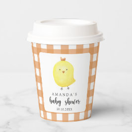 Vasos De Papel Baby Shower de pollo acuarela