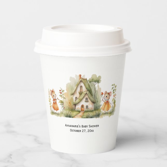 Vasos De Papel Baby Shower de ratones pequeños | (Anverso)