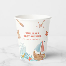 Vasos De Papel Baby Shower de Rustic Ocean Boy Adventure