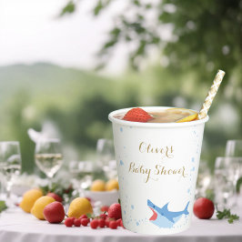 Vasos De Papel Baby Shower de Shark Summer Boy