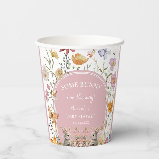 Vasos De Papel Baby Shower de Some Bunny Easter Wildflower (Reverso )