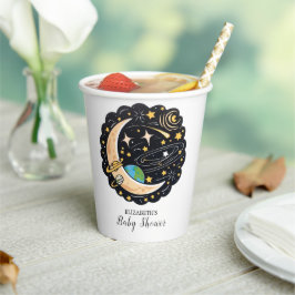 Vasos De Papel Baby Shower de Space Moon Stars