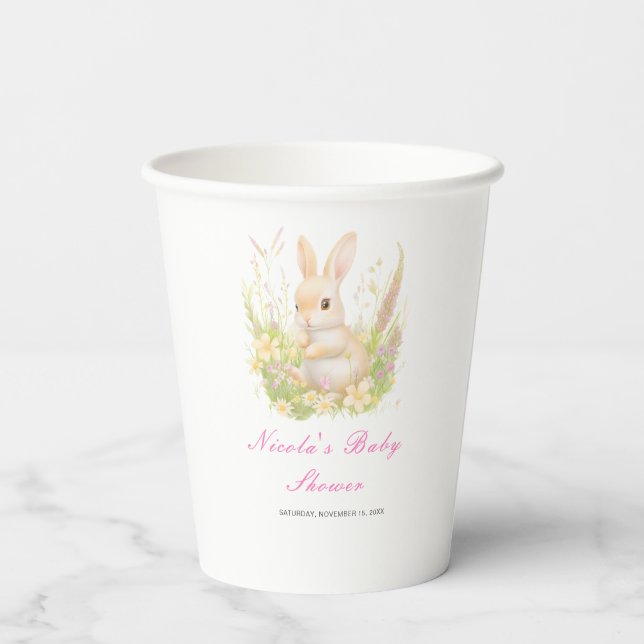 Vasos De Papel Baby Shower de Spring Rabbit (Reverso )
