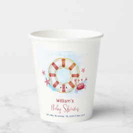 Vasos De Papel Baby Shower de Starfish Nautical Crab