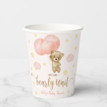 Baby Shower de Teddy Bear and Pink Balloons