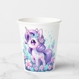 Vasos De Papel Baby Shower de Unicornio minimalista