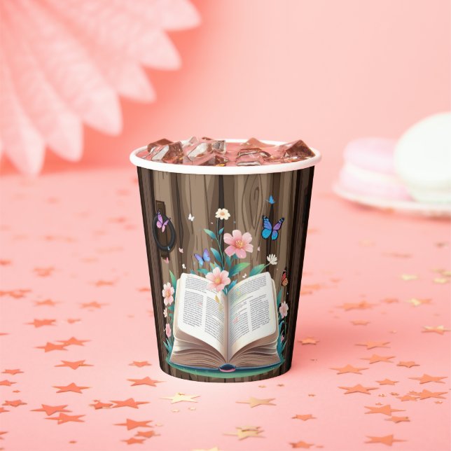 Vasos De Papel Baby Shower de Whimsical Rustic Storybook (in situ)