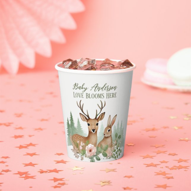 Vasos De Papel Baby Shower de Woodland Animals (in situ)