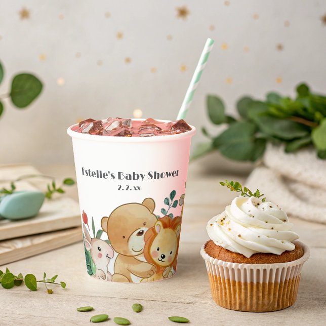 Vasos De Papel Baby Shower de Woodland Animals (Subido por el creador)