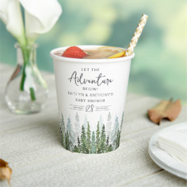 Vasos De Papel Baby Shower del bosque de pinos acuáticos