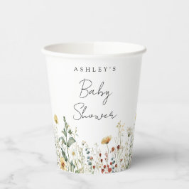 Vasos De Papel Baby Shower del estadio Summer Wildflower