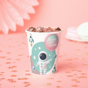 Vasos De Papel Baby Shower del Moderno Explorador de espacios Pas