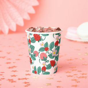Vasos De Papel Baby Shower dulce de fresa ilustrado