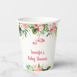 Vasos De Papel Baby Shower Flamingo Tropical