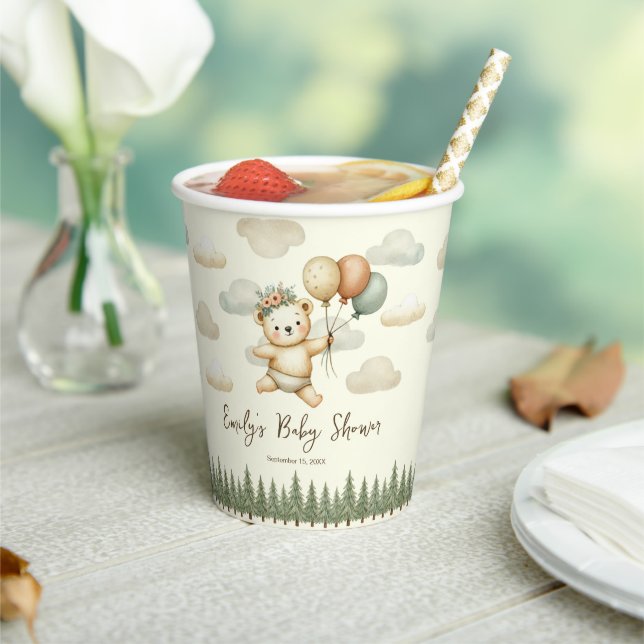 Vasos De Papel Baby Shower Floating Bear Adventures (in situ)