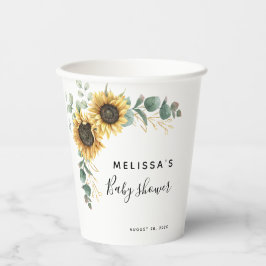 Vasos De Papel Baby Shower floral de Eucalyptus