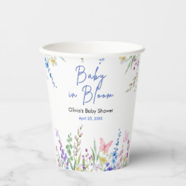 Vasos De Papel Baby Shower Floral de Primavera Bebé en Flor 