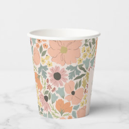 Vasos De Papel Baby Shower Floral Personalizado 