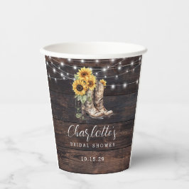 Vasos De Papel Baby Shower Floral Rústico