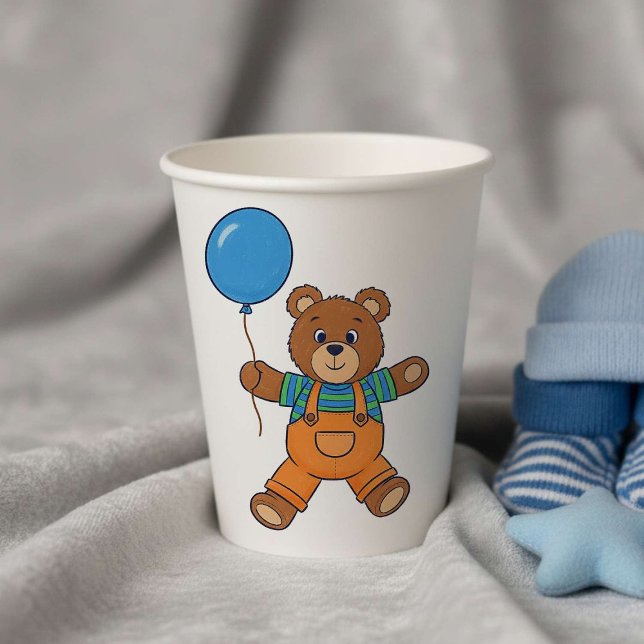 Vasos De Papel Baby Shower for Boy Blue Balloon Teddy Bear  (Subido por el creador)