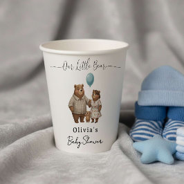 Vasos De Papel Baby Shower for Boy Blue Balloon Teddy Bear  