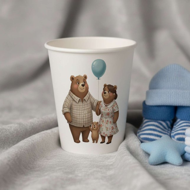 Vasos De Papel Baby Shower for Boy Blue Balloon Teddy Bear  Paper (Subido por el creador)