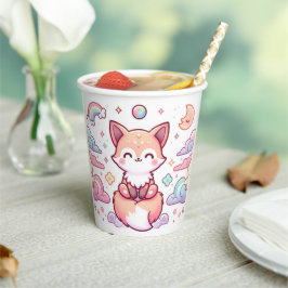 Vasos De Papel Baby Shower Fox simple encantado