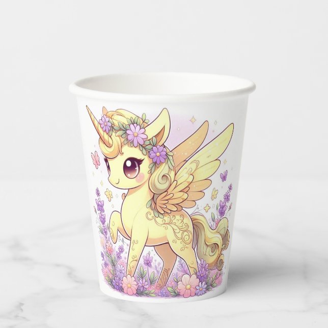 Vasos De Papel Baby Shower magico unicornio (Anverso)