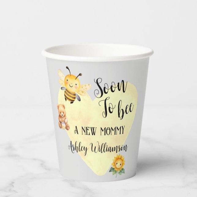 Vasos De Papel Baby Shower mami to bee (Anverso)