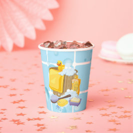Vasos De Papel Baby Shower moderno de burbujas de caucho Ducky