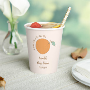 Vasos De Papel Baby Shower moderno un poco cursi Naranja