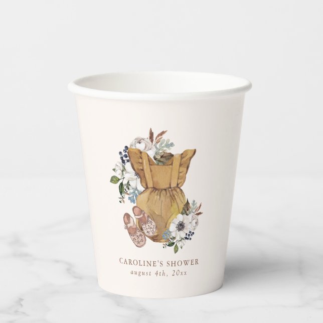 Vasos De Papel Baby Shower Neutral Boho Nursery (Anverso)