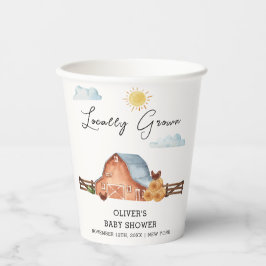 Vasos De Papel Baby Shower Neutral de granjas cultivadas localmen