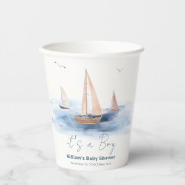 Vasos De Papel Baby Shower Neutral Minimalista Nautical